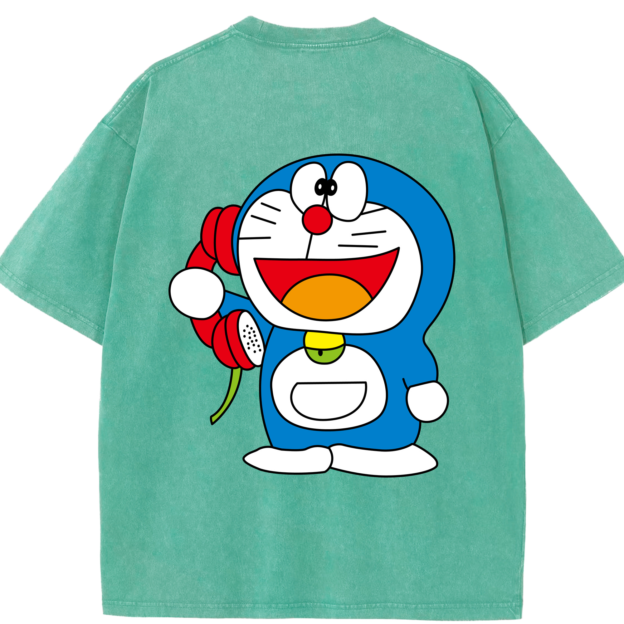 （画像用） ドラえもん Doraemon 綿100% ヴィンテージ風 半袖Tシャツ（背面プリント）
